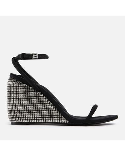 Alexander Wang Dahlia Crystal-Embellished Neoprene Wedge Sandals - Black