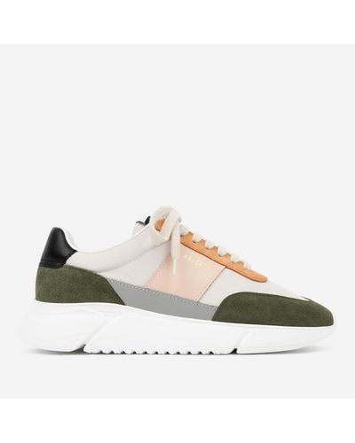 Axel Arigato Genesis Vintage Leather And Suede Sneakers - Green