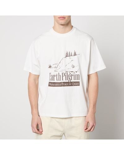 Museum of Peace & Quiet Earth Pilgrim Cotton-Jersey T-Shirt - White