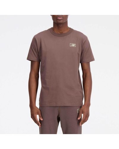 New Balance Nb Essentials Graphic Cotton-Jersey T-Shirt - Brown