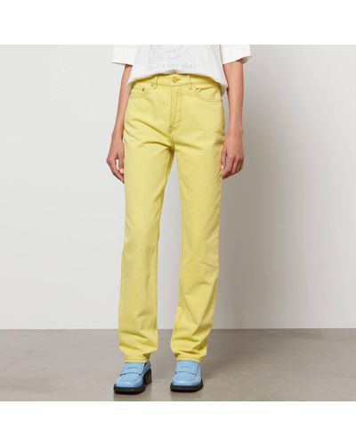 Ganni Overdyed Bleach Denim Jeans - Yellow