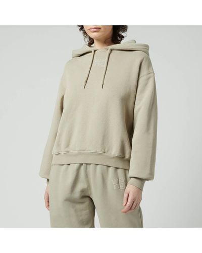 Alexander Wang Structured Terry Hoodie With Puff Paint Logo - Natural