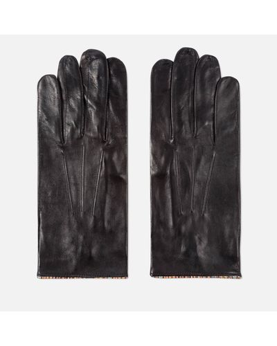 Paul Smith Striped Piping Gloves - Black