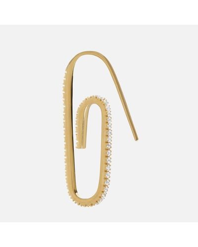 Hillier Bartley Classic Pave Paperclip Earring - Multicolour
