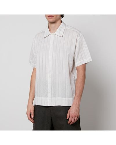 mfpen Holiday Striped Cotton Shirt - White