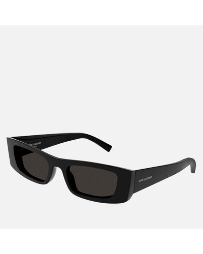 Saint Laurent Rectangular Acetate Sunglasses - Black