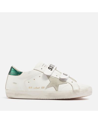 Golden Goose Old School Touch-strap Sneaekrs - White