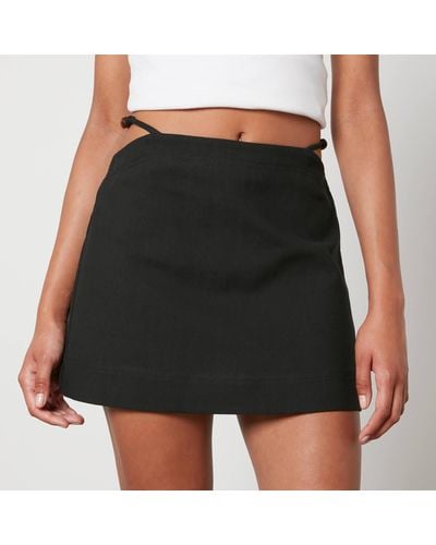 Ganni Cotton Suiting Mini Skirt - Black