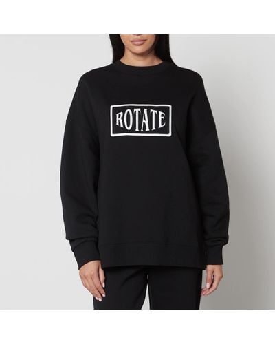 ROTATE SUNDAY Logo-Embroidered Cotton-Jersey Sweatshirt - Black