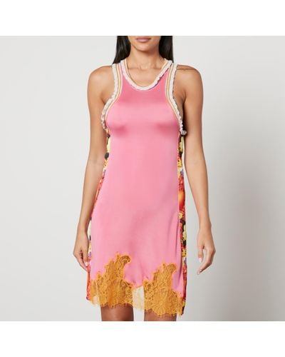 DIESEL D-Vazir Satin And Lace Mini Dress - Pink