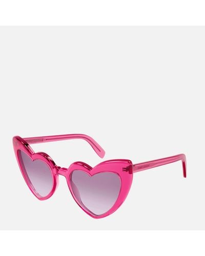 Saint Laurent Loulou Heart Shaped Sunglasses - Pink