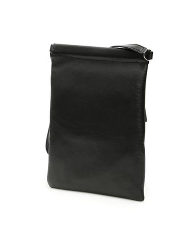 Saint Laurent Leather Sid Flat Crossbody Bag in Black for Men | Lyst