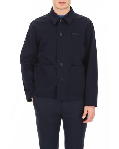 Prada Short Cover Jacket in Navy (Blue) for Men - Lyst