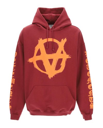 vetements red over your hoodie shirt