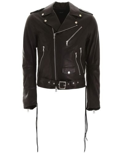 Amiri Leather Biker Jacket in Black for Men - Lyst