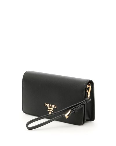 prada leather wallet on chain