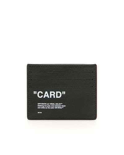 Off-White c/o Virgil Abloh Quote Leather Cardholder in Black White 