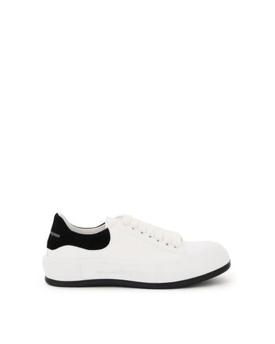 Alexander McQueen Canvas Skate Sneakers 39 Leather in White,Black ...