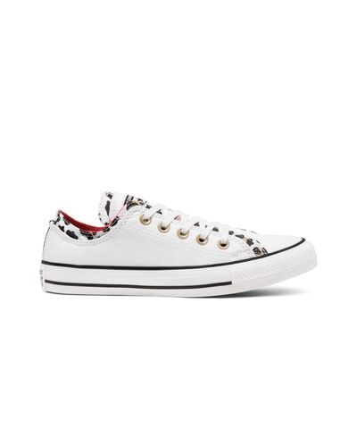 Converse Canvas Chuck Taylor All Star Double Upper Low Top Sneakers in  White - Lyst