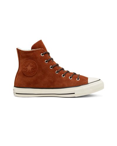 Converse Suede Sherpa Chuck Taylor All Star in Orange - Lyst