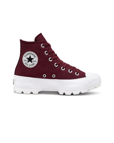 Converse Lugged Seasonal Color Chuck Taylor All Star in Red - Lyst Converse Lugged Seasonal Color Chuck Taylor All Star in Red - Lyst
