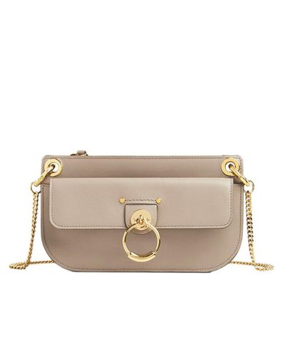 Chloé Leather Tess Small Crossbody Pouch In Motty Grey - Lyst