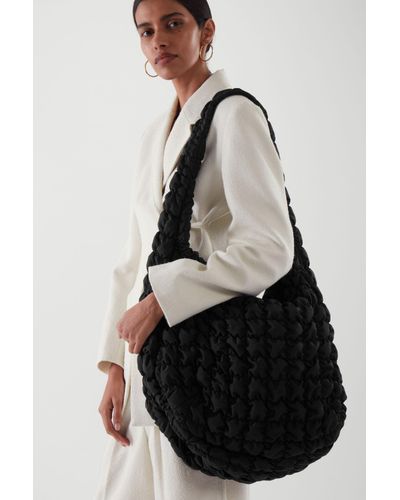 black padded handbag