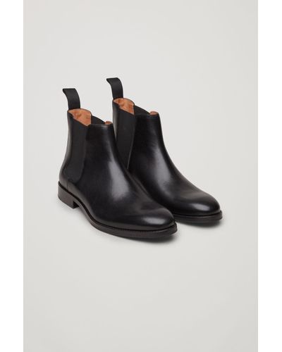 COS Leather Chelsea Boots in Black for Men - Lyst