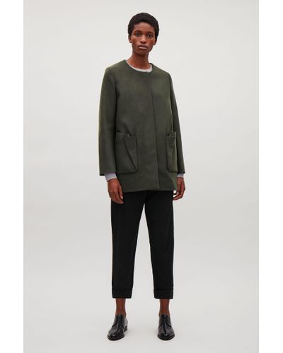 cos green wool coat