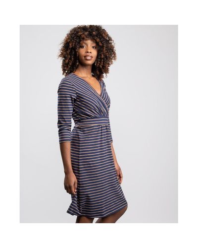 Joules Cotton Jude 34 Dress in Navy Tan ...