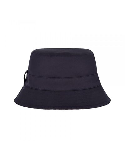 Aquascutum Cotton Navy Reversible Bucket Hat in Blue for Men - Lyst