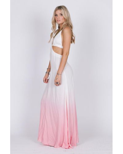 Haute Hippie Silk Halter Maxi Dress in Pink | Lyst