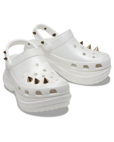 white bae clogs