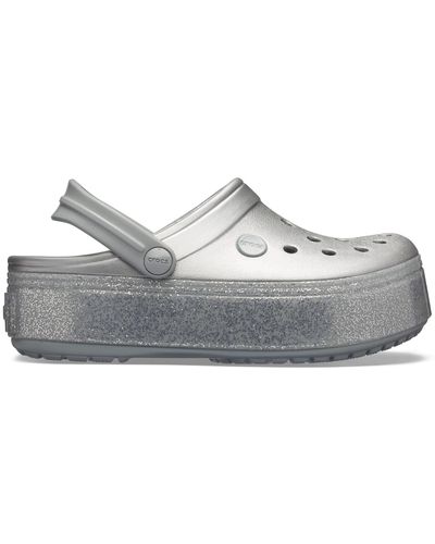 metallic platform crocs