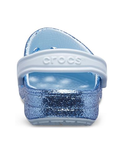 blue glitter crocs