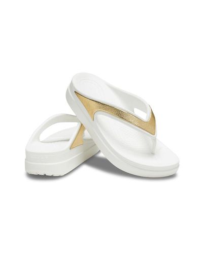 women's crocs sloane shine wedge flip
