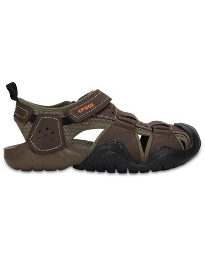 swiftwater leather fisherman crocs