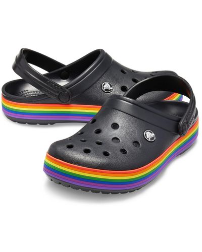crocs platform rainbow