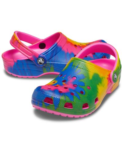 crocs tie dye pink