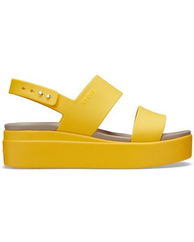 platform crocs yellow