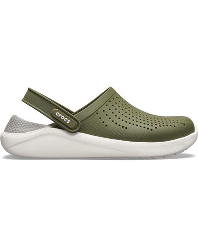 crocs literide army green white