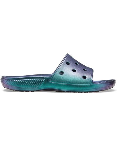 black classic crocs iridescent clog