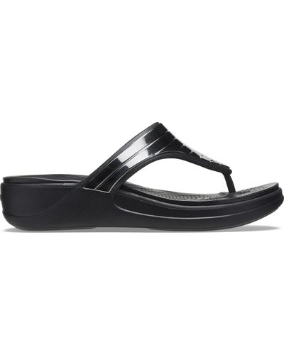 crocs monterey metallic wedge flip