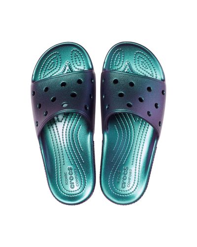 black classic crocs iridescent clog