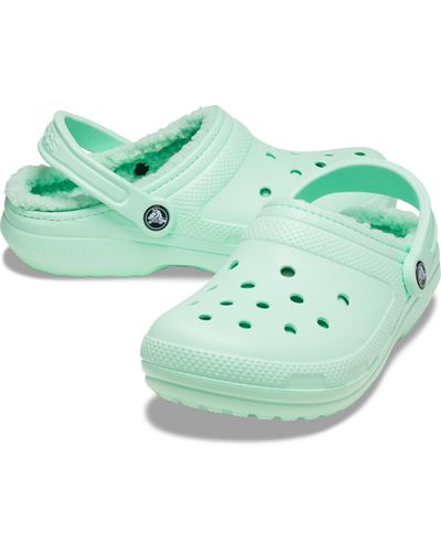 Green crocs with fur hotsell