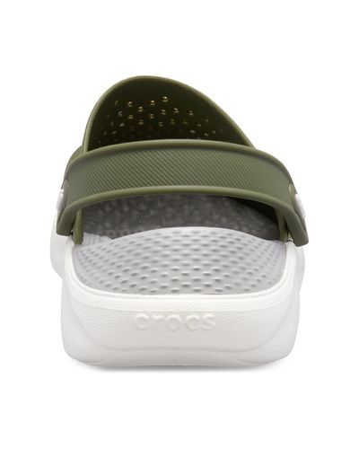 crocs literide army green white