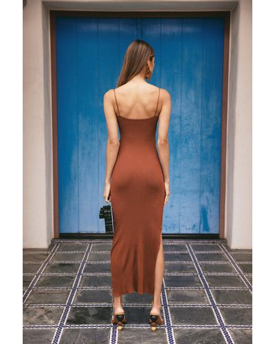 Cult Gaia Synthetic Honey Dress in Clay 