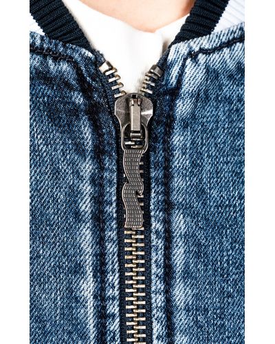 Nudie Jeans Denim Alex Bomber Jacket Indigo in Blue for Men - Lyst