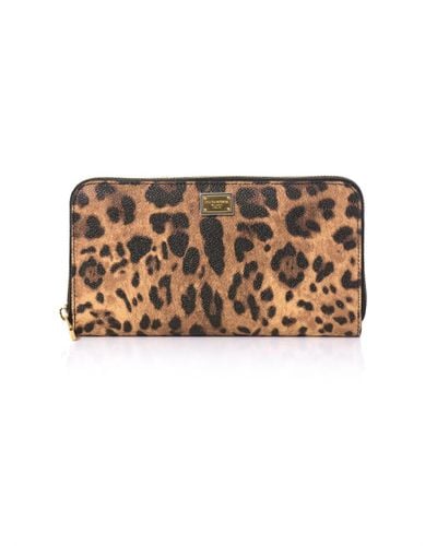 Dolce & Gabbana Leopard Print Leather Wallet | Lyst