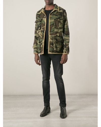 saint laurent camo shirt